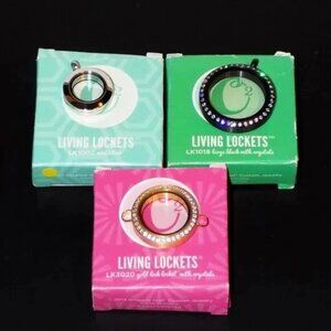 Lot of 3 Origami Owl Living Lockets Bundle. LK3020 Gold Link, LK1018, LK1002